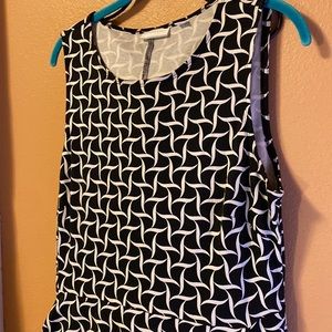 New York & Company black and white sleeveless dress with pockets